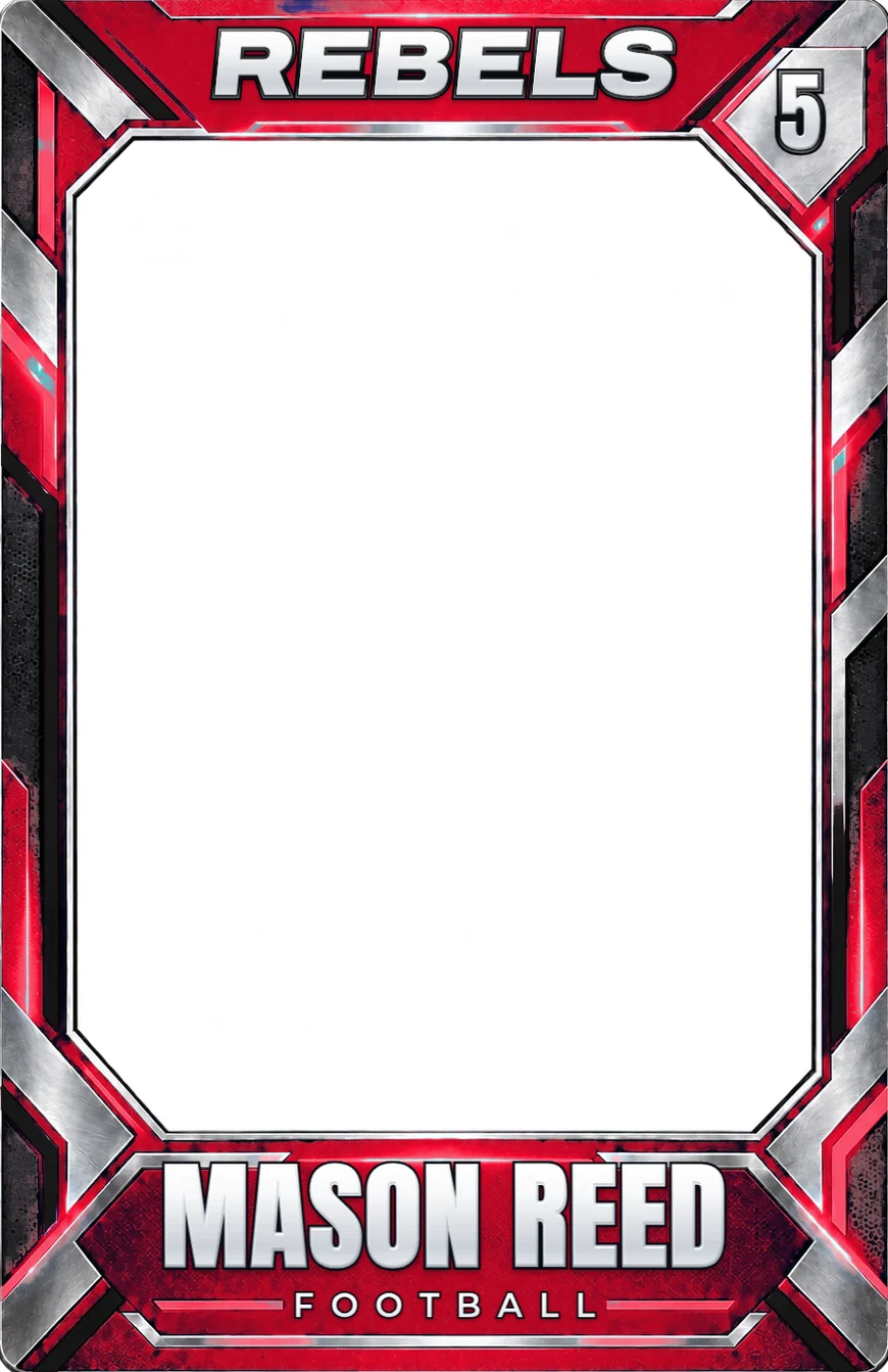 Front layer of a HoloStack card showing the printed frame and name