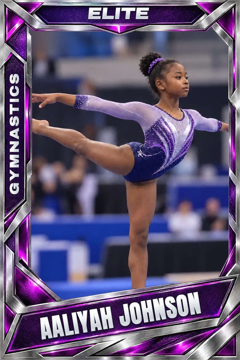 Example personalized gymnastics card in acrylic